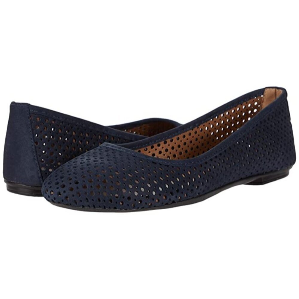 French Sole League Flat W 8 (UK 6 / EU 39) Navy Nubuck NWOT MSRP $165